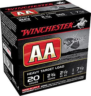 WINCHESTER AA 20GA 2.75" 1OZ #7.5 1165FPS 250RD  CASE LOT - for sale