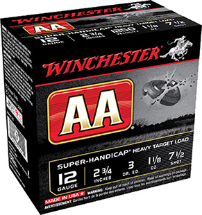 WINCHESTER AA 12GA 2.75" 1-1/8OZ #7.5 1250FPS 250R CASE - for sale