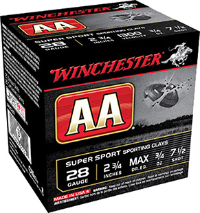 WINCHESTER AA 28GA 2.75" 3/4OZ #7.5 1300FPS 250RD CASE LOT - for sale