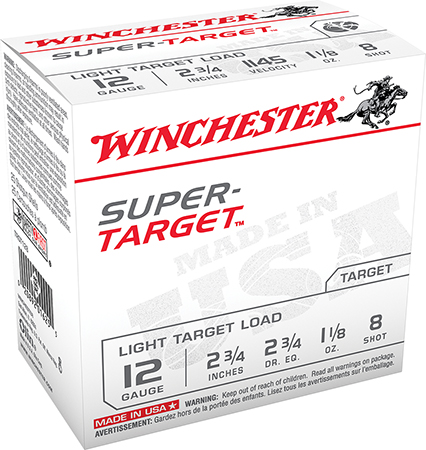 WINCHESTER TARGET 12GA 2.75" 1-1/8OZ #8 1145FPS 250RD CASE - for sale