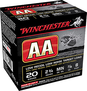 WINCHESTER AA 20GA 2.75" 7/8OX #8 890FPS 250RD CASE LOT - for sale