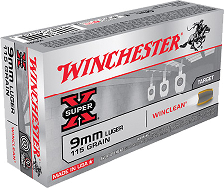 WINCHESTER WIN-CLEAN 9MM LUGER 115GR. JSP 50RD 10BX/CS - for sale