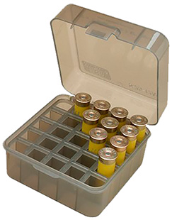 MTM AMMO BOX SHOTSHELL TO 3" 12,16,& 20GA. 25-ROUNDS SMOKE - for sale