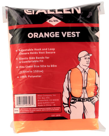 ALLEN BIG MAN HUNTING VEST 60" BLAZE ORANGE - for sale