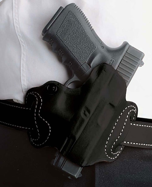 DESANTIS MINI SLIDE HOLSTER OWB RH LEATHER FN 503 BLACK! - for sale