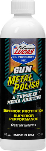 LUCAS OIL 16OZ GUN METAL POLSH TUMBLER MEDIA ADDITIVE LIQUID - for sale