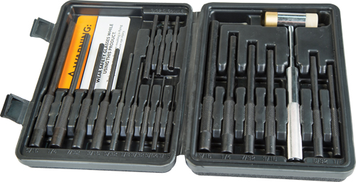 WHEELER ROLL PIN PUNCH MASTER SET 18-PUNCHES/1-HAMMER/CASE - for sale