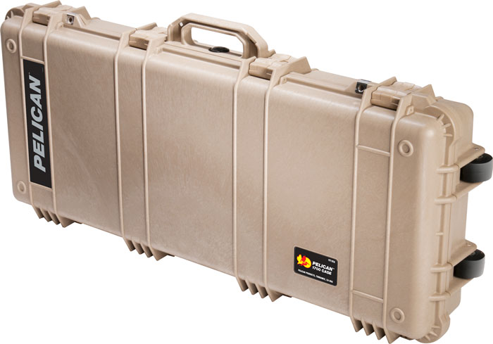 PELICAN 1700 CASE W/ WHEELS 3 PC FOAM FITS 34" GUNS TAN - for sale