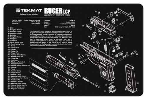 TEKMAT ARMORERS BENCH MAT 11"x17" RUGER LCP PISTOL - for sale