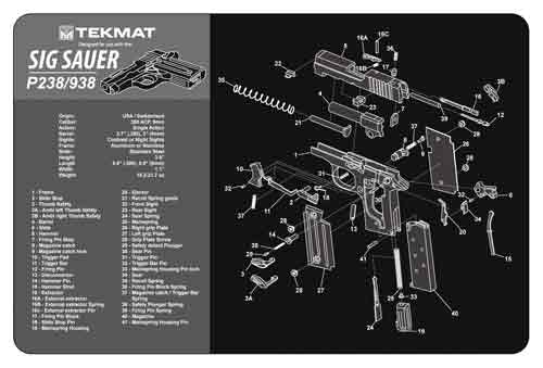 tekmat - Sig P238 - TEKMAT SIG SAUER P238 - 11X17IN for sale