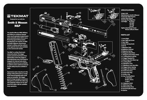 TEKMAT ARMORERS BENCH MAT 11"x17" S&W M&P PISTOL - for sale