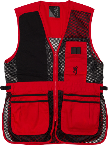 BROWNING MESH SHOOTING VEST R-HAND SM BLACK/RED TRIM - for sale