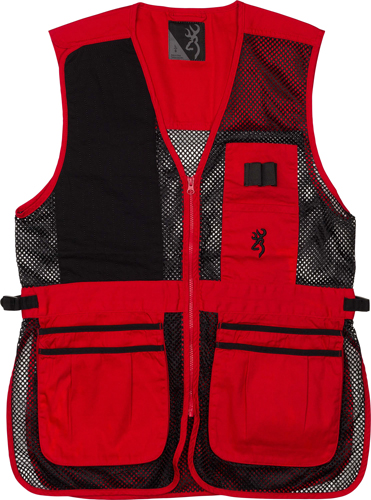 BROWNING MESH SHOOTING VEST R-HAND XL BLACK/RED TRIM - for sale