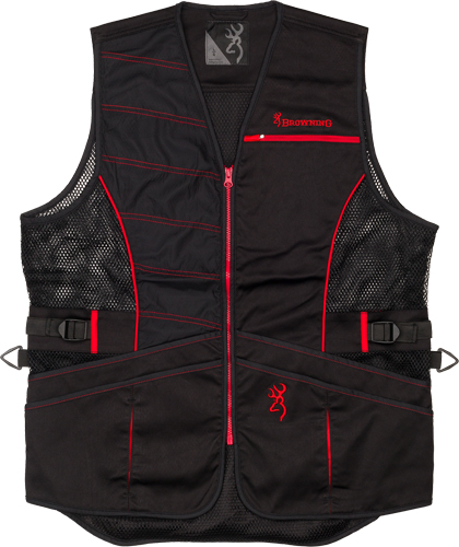 BROWNING ACE SHOOTING VEST R-HAND 3XL BLACK/RED TRIM - for sale