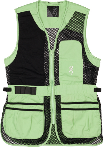 BROWNING MESH SHOOTING VEST R- HAND WOMEN'S SM BLACK/NEOMINT - for sale