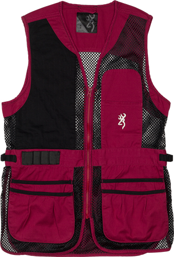 BROWNING MESH SHOOTING VEST R- HAND WOMEN'S SM BLACK/CASSIS - for sale