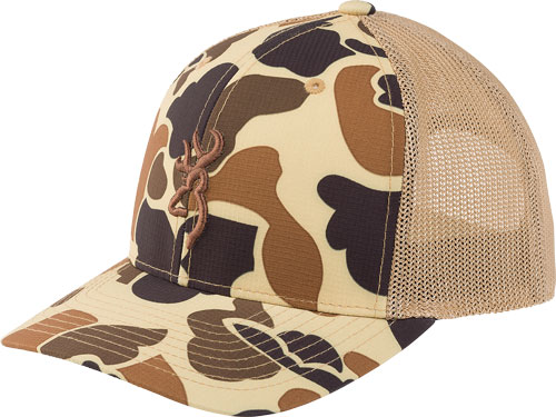 BROWNING CAP CUPPED UP MESH110 SNAPBACK VNTG TAN BCKMRK OSFM - for sale