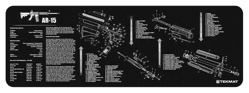 TEKMAT ARMORERS BENCH MAT 12"X36" AR-15 BLACK - for sale