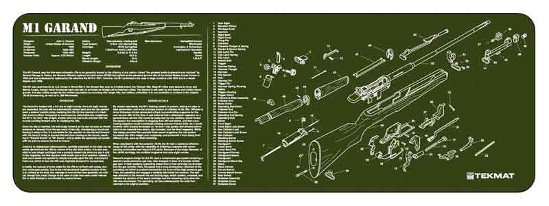 TEKMAT ARMORERS BENCH MAT 12"X36" M1 GARAND OLIVE DRAB - for sale