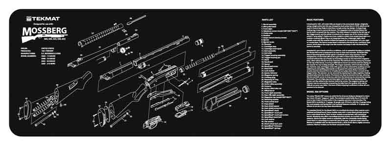 TEKMAT ARMORERS BENCH MAT 12"X36" MOSSBERG 500 SHOTGUN - for sale