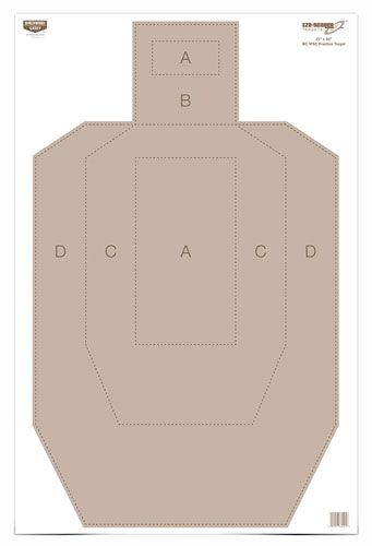 B/C TARGET EZE-SCORER 23"X35" IPSC PRACTICE 5 TARGETS - for sale