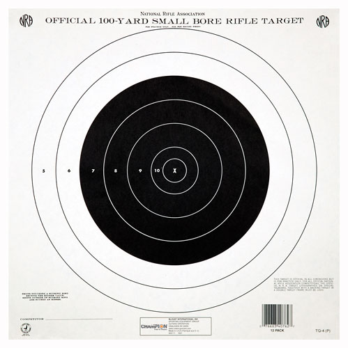 CHAMPION TGT PAPER 14"X14" 100YD. SINGLE BULLSEYE 12PK - for sale