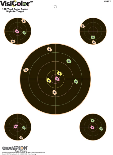 CHAMPION VISICOLOR TARGET BULLSEYE W/4 XTRA BULLS 10-PK - for sale