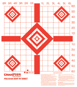 CHAMPION TARGET PAPER REDFIELD STYLE SIGHT-IN 100-PACK - for sale