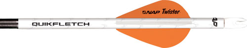 NAP QUICKFLETCH W/2" TWISTER VANES WHITE/ORANGE/ORANGE 6PK - for sale