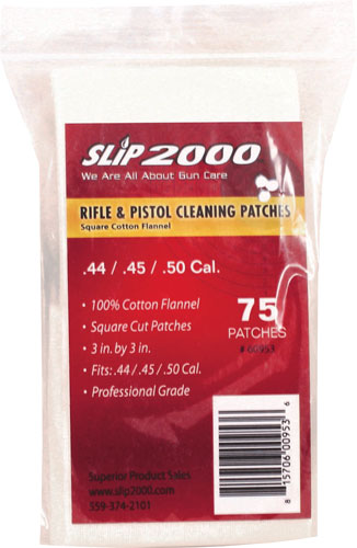 SLIP 2000 CLEANING PATCHES 3" SQUARE .44/.45/.50 CAL 75-PACK - for sale