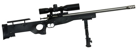 CRICKETT PRECISION RIFLE .22LR BLUED/BLACK THREADED W/SCOPE - for sale