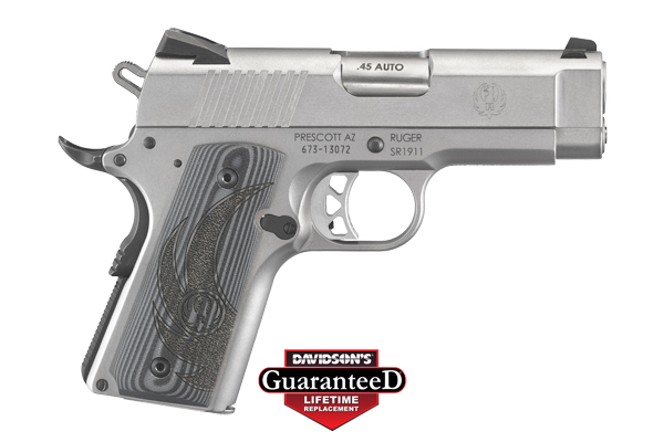 RUGER SR1911 .45ACP FS 7-SHOT OFFICER STAINLESS G10 GRIPS - for sale