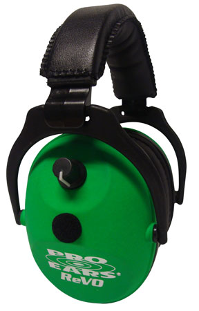 PRO EARS REVO EAR MUFF ELECTRONIC NEON GREEN! - for sale
