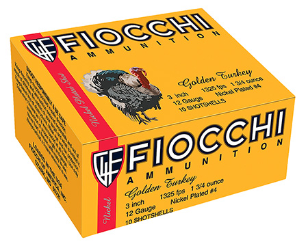 FIOCCHI GOLDEN TURKEY AMO 12GA 3 IN 1 3/4 OZ #4 1325FPS 10-RD ( 10 BOXES PER CASE ) - for sale