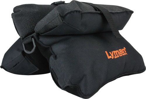 LYMAN MATCH BENCH SHOOTING BAG FILLED BLACK NYLON/SUEDE - for sale