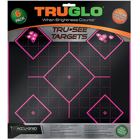 TRUGLO TRU-SEE REACTIVE TARGET 5 DAIMOND 6-PACK PINK - for sale