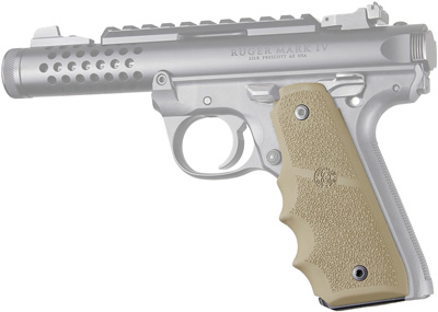 HOGUE GRIPS RUGER 22/45 MKIV RUBBER GRIPS/FINGER GROOVE FDE - for sale