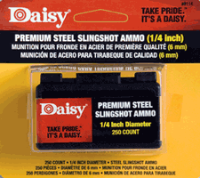DAISY SLINGSHOT AMMUNTION 1/4" STEEL 250-PACK - for sale