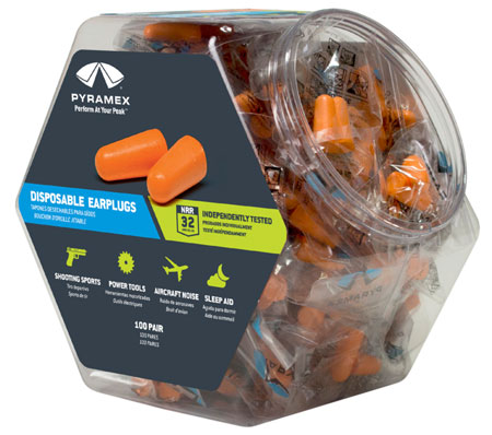 pyramex safety products - Disposable - RET 100PR UNCORD TPR DISP EARPLUG 32DB for sale