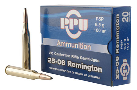 PPU STANDARD RIFLE AMO 25-06 REM 100GR PSP 20RD (10 BOX CASE) - for sale
