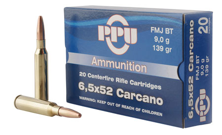 PPU 6.5X52 CARCANO 139GR FMJ 20RD 10BX/CS - for sale