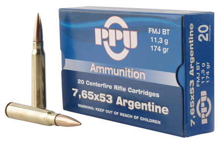 PPU 7.65X53 ARGENTINE MAUSER 174GR FMJ 20RD 10BX/CS - for sale