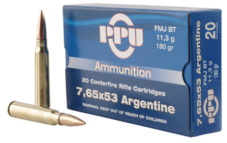 PPU 7.65X53 ARGENTINE MAUSER 180GR JSP 20RD 10BX/CS - for sale