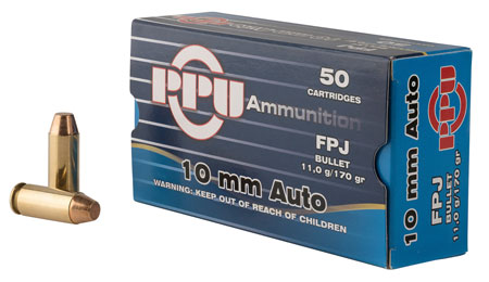 PPU PISTOL AMO 10MM AUTO 170GR FMJ 50RD (10 BOXES PER CASE) - for sale