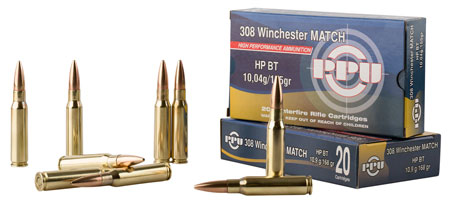 PPU MATCH RIFLE AMO 308 WIN 168GR HP BT 20RD (10 BOX CASE) - for sale
