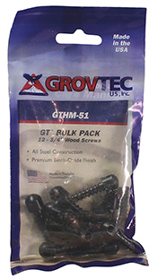 GROVTEC 1/2" WOOD SCREWS 12-PACK BLACK - for sale