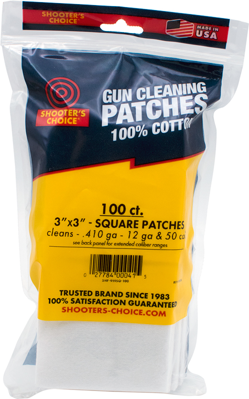 SHOOTERS CHOICE 3" SQUARE CLEANING PATCHES 100 PACK - for sale