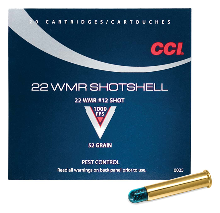 CCI 22 WMR SHOTSHELLS 1000FPS 52GR #12 SHOT 20RD 100BX/CS - for sale