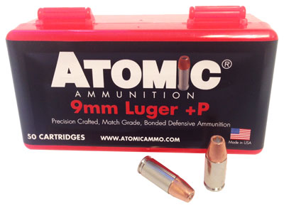 ATOMIC 9MM LUGER +P 124GR JHP 50RD 10BX/CS - for sale