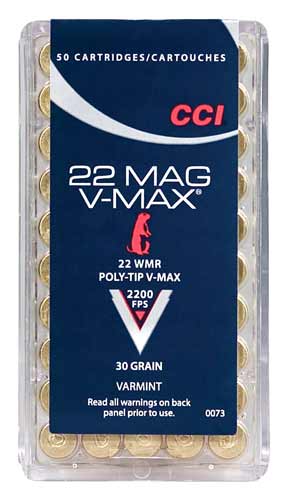 CCIA RIMFIRE AMMUNITION AMO 22 WMR 30GR V-MAX 50RD... - for sale